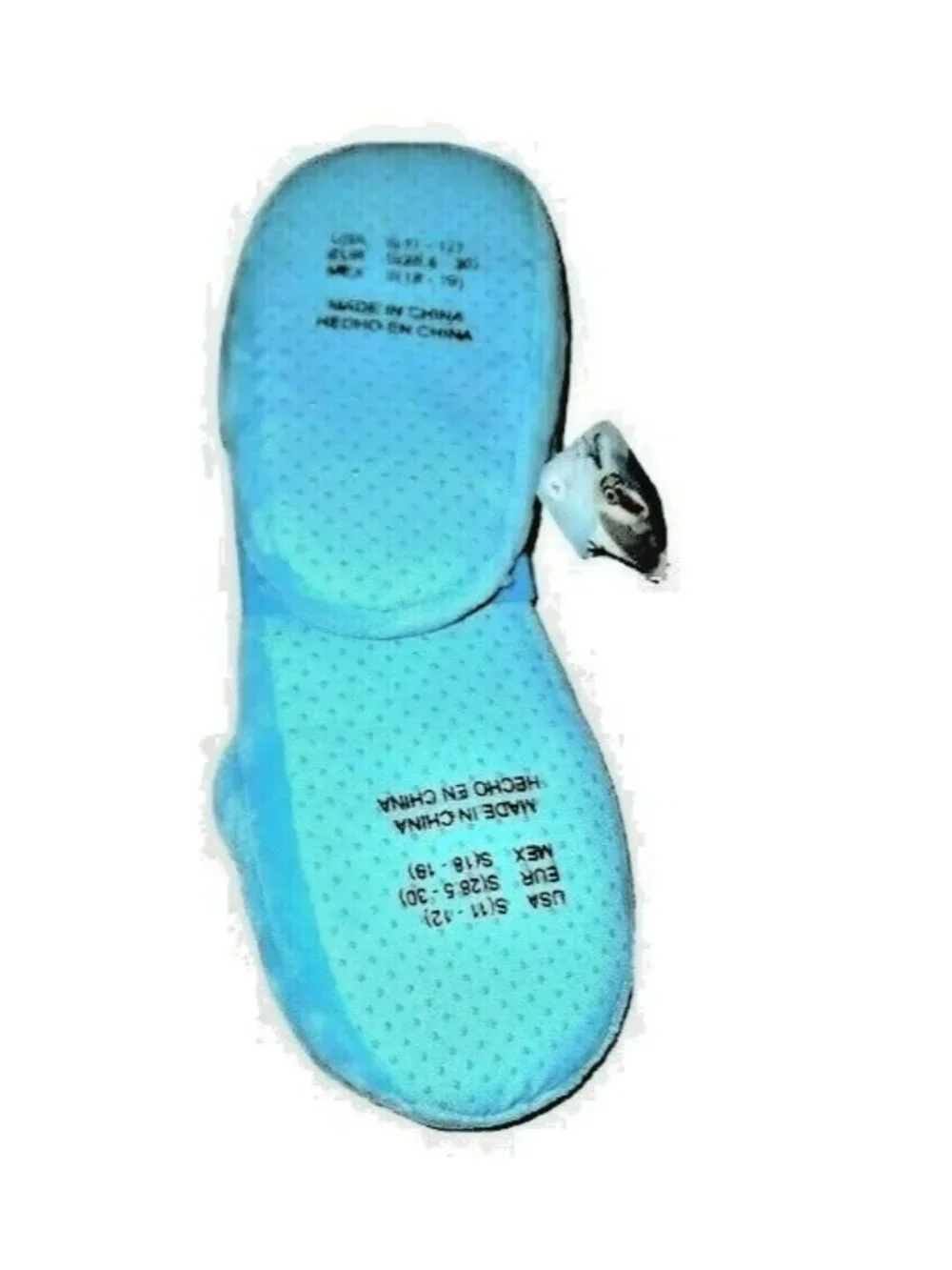 Girls Disney Frozen Olaf Plush Slippers Shoes Sz M (12-1) Blue White NWT BTS
